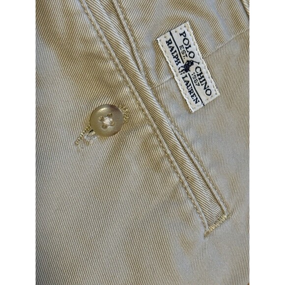 VTG Polo Ralph Lauren Gordon Pants Mens 35x30 Khaki Classic Chino USA Made Tan - Picture 4 of 7